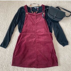 Velvet Skirt Overalls